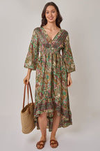 Bohemian Paisley Hi - Low Maxi Dress – 100% Art Silk - Dresses - British D'sire