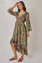 Bohemian Paisley Hi - Low Maxi Dress – 100% Art Silk - Dresses - British D'sire