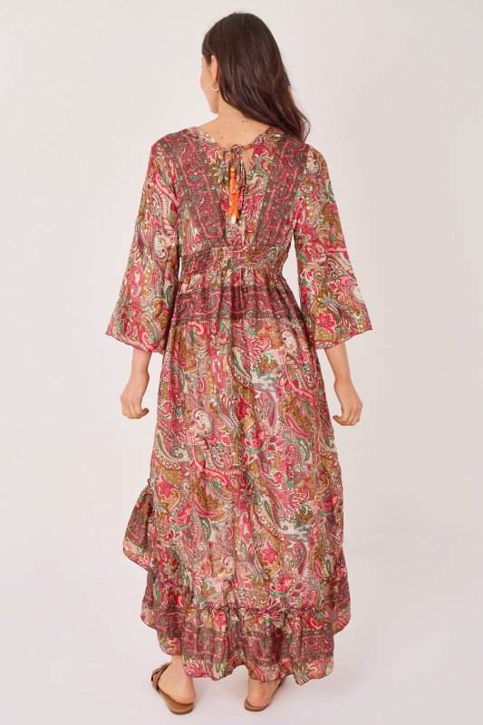 Bohemian Paisley Hi - Low Maxi Dress – 100% Art Silk - Dresses - British D'sire