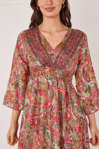 Bohemian Paisley Hi - Low Maxi Dress – 100% Art Silk - Dresses - British D'sire