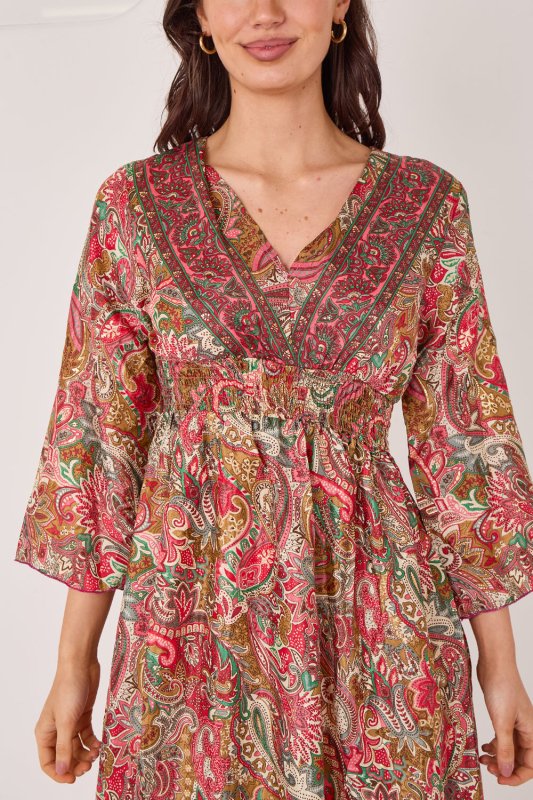 Bohemian Paisley Hi - Low Maxi Dress – 100% Art Silk - Dresses - British D'sire