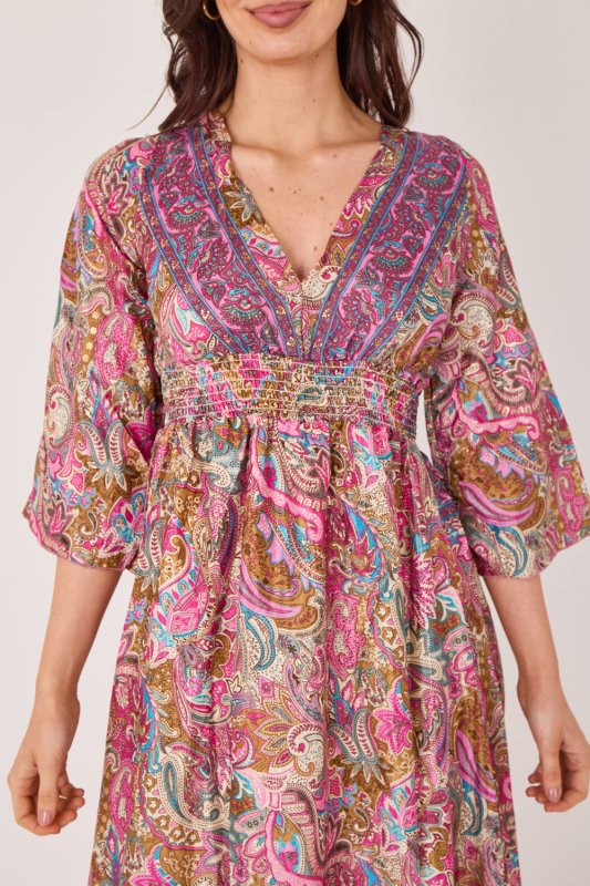 Bohemian Paisley Hi - Low Maxi Dress – 100% Art Silk - Dresses - British D'sire