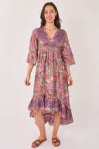 Bohemian Paisley Hi - Low Maxi Dress – 100% Art Silk - Dresses - British D'sire