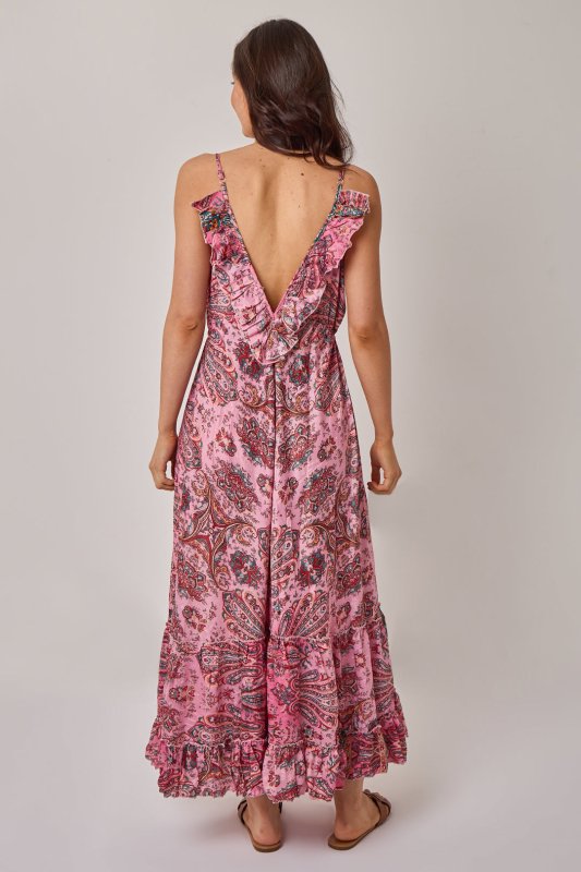 Bohemian Paisley Tassel Detail Tiered Maxi Dress - Dresses - British D'sire