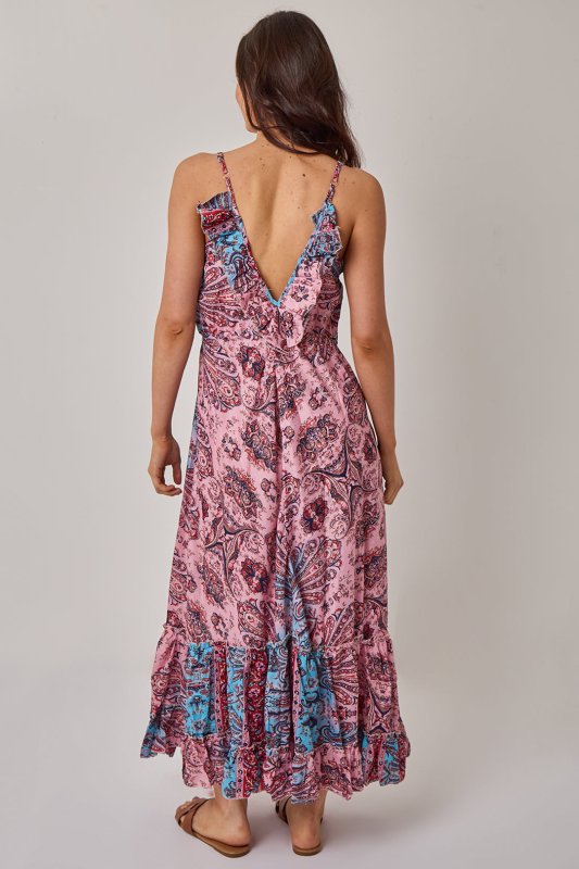Bohemian Paisley Tassel Detail Tiered Maxi Dress - Dresses - British D'sire