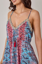 Bohemian Paisley Tassel Detail Tiered Maxi Dress - Dresses - British D'sire
