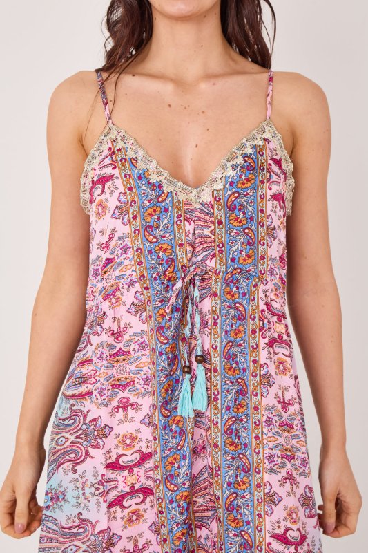 Bohemian Paisley Tassel Detail Tiered Maxi Dress - Dresses - British D'sire