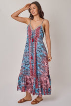 Bohemian Paisley Tassel Detail Tiered Maxi Dress - Dresses - British D'sire