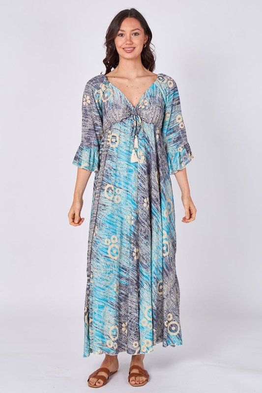 Bohemian Tie-Front Maxi Dress Secondary image