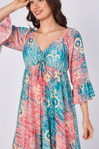 Bohemian Tie - Front Maxi Dress - Dresses - British D'sire