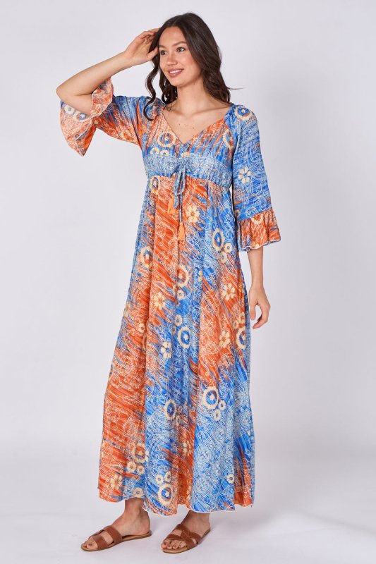 Bohemian Tie - Front Maxi Dress - Dresses - British D'sire