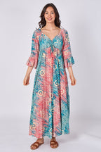 Bohemian Tie - Front Maxi Dress - Dresses - British D'sire