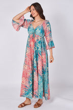 Bohemian Tie - Front Maxi Dress - Dresses - British D'sire