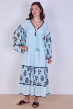 Bohemian Tiered Maxi Dress – Flowy Viscose Elegance - Dresses - British D'sire