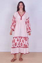Bohemian Tiered Maxi Dress – Flowy Viscose Elegance - Dresses - British D'sire