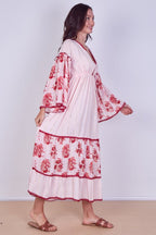 Bohemian Tiered Maxi Dress – Flowy Viscose Elegance - Dresses - British D'sire
