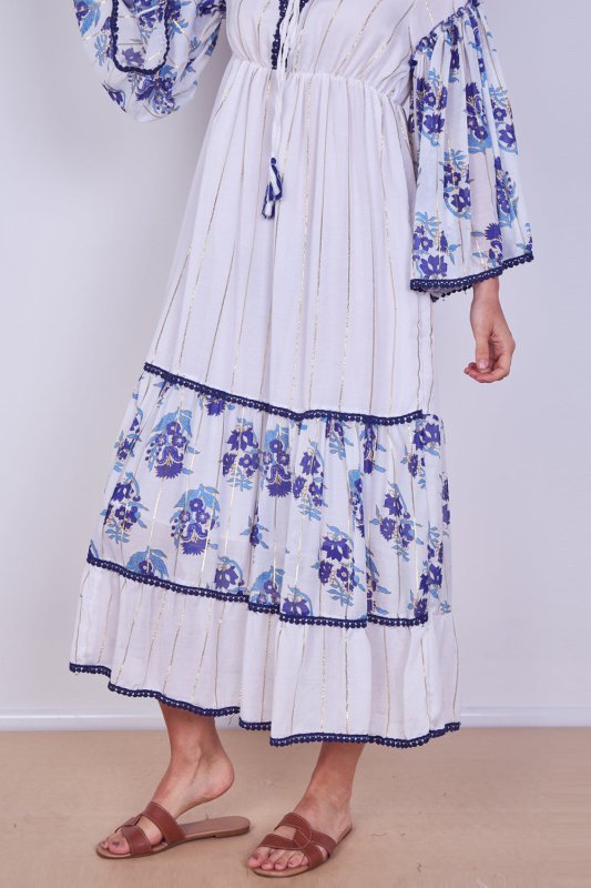 Bohemian Tiered Maxi Dress – Flowy Viscose Elegance - Dresses - British D'sire