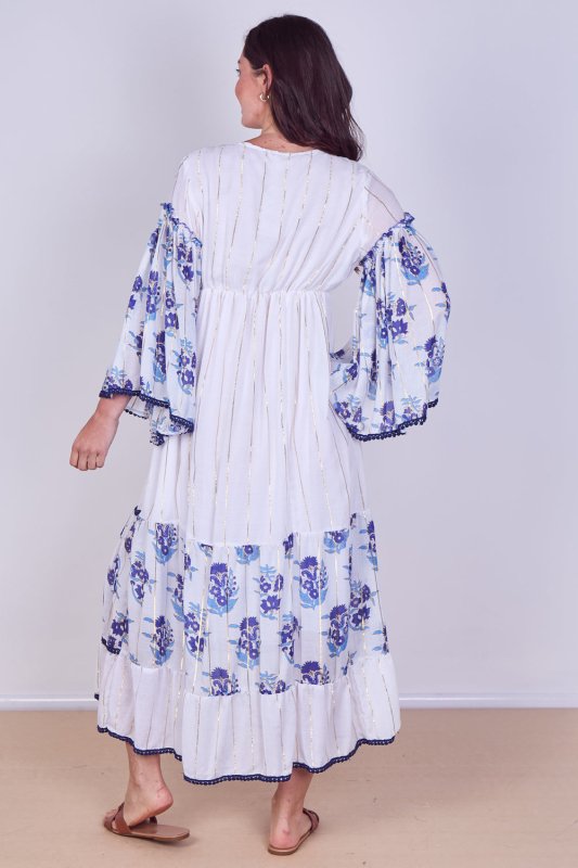 Bohemian Tiered Maxi Dress – Flowy Viscose Elegance - Dresses - British D'sire