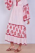 Bohemian Tiered Maxi Dress – Flowy Viscose Elegance - Dresses - British D'sire