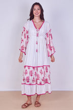 Bohemian Tiered Maxi Dress – Flowy Viscose Elegance - Dresses - British D'sire