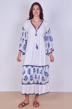 Bohemian Tiered Maxi Dress – Flowy Viscose Elegance - Dresses - British D'sire