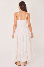 Boho Cotton Maxi Dress – Off White Summer Tiered Dress - Dresses - British D'sire
