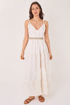 Boho Cotton Maxi Dress – Off White Summer Tiered Dress - Dresses - British D'sire