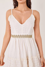 Boho Cotton Maxi Dress – Off White Summer Tiered Dress - Dresses - British D'sire