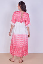 Boho Embroidered Maxi Dress with Tassel Tie – One Size (UK 8–14) - Dresses - British D'sire
