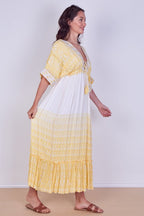 Boho Embroidered Maxi Dress with Tassel Tie – One Size (UK 8–14) - Dresses - British D'sire