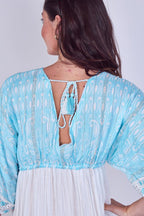 Boho Embroidered Maxi Dress with Tassel Tie – One Size (UK 8–14) - Dresses - British D'sire