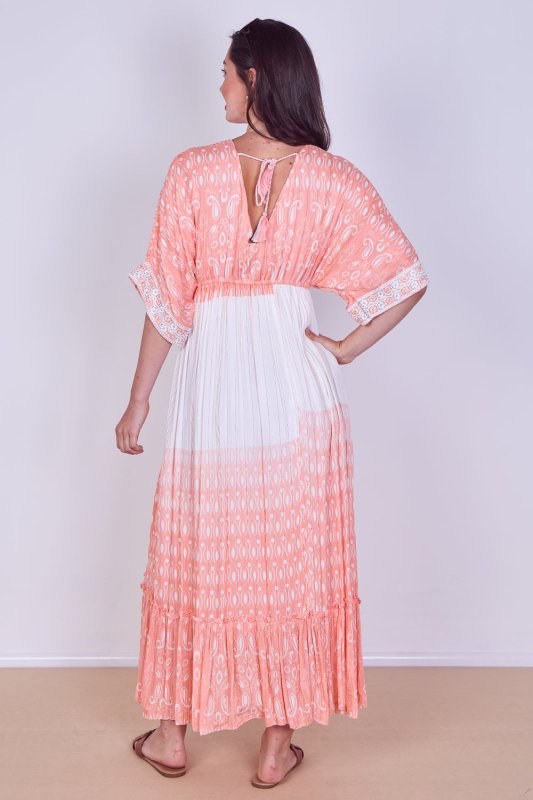 Boho Embroidered Maxi Dress with Tassel Tie – One Size (UK 8–14) - Dresses - British D'sire