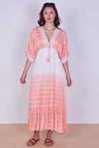 Boho Embroidered Maxi Dress with Tassel Tie – One Size (UK 8–14) - Dresses - British D'sire