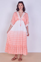 Boho Embroidered Maxi Dress with Tassel Tie – One Size (UK 8–14) - Dresses - British D'sire