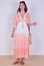 Boho Embroidered Maxi Dress with Tassel Tie – One Size (UK 8–14) - Dresses - British D'sire