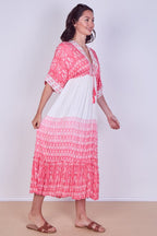 Boho Embroidered Maxi Dress with Tassel Tie – One Size (UK 8–14) - Dresses - British D'sire