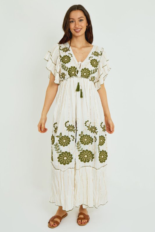 Boho Embroidered Maxi Dress - Dresses - British D'sire Main image