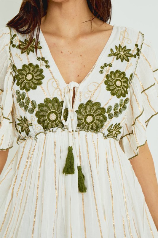 Boho Embroidered Maxi Dress Secondary image