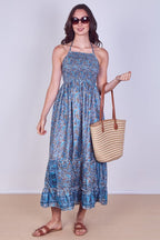 Boho Paisley Halterneck Maxi Dress - Dresses - British D'sire