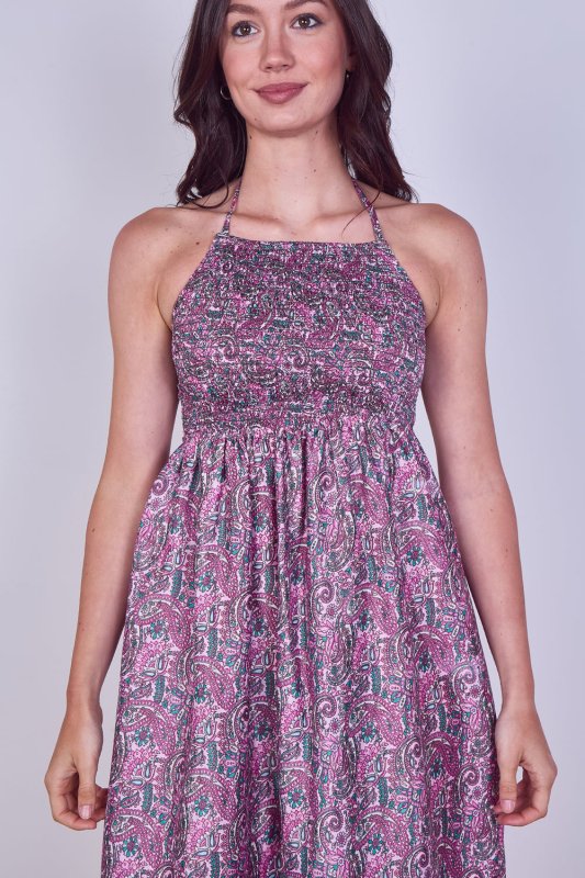 Boho Paisley Halterneck Maxi Dress - Dresses - British D'sire