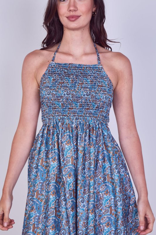 Boho Paisley Halterneck Maxi Dress - Dresses - British D'sire
