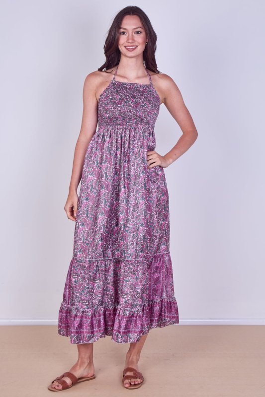 Boho Paisley Halterneck Maxi Dress - Dresses - British D'sire
