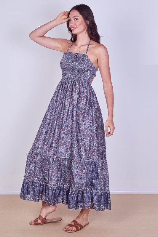 Boho Paisley Halterneck Maxi Dress - Dresses - British D'sire