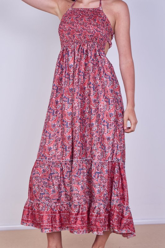 Boho Paisley Halterneck Maxi Dress - Dresses - British D'sire