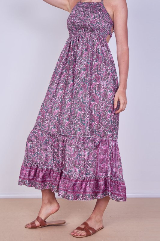 Boho Paisley Halterneck Maxi Dress - Dresses - British D'sire