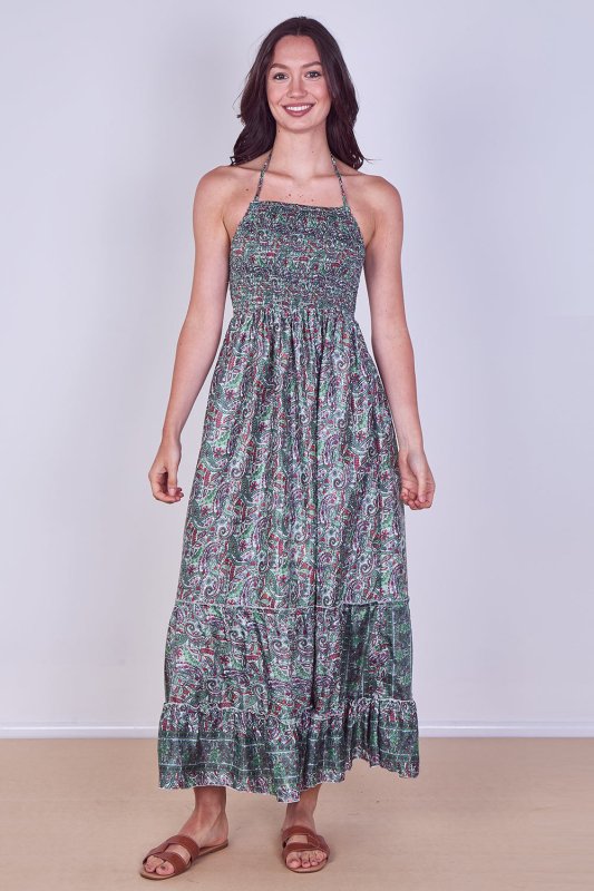 Boho Paisley Halterneck Maxi Dress - Dresses - British D'sire