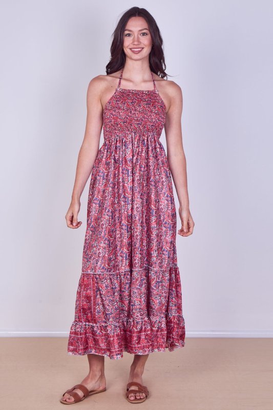 Boho Paisley Halterneck Maxi Dress - Dresses - British D'sire