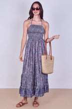 Boho Paisley Halterneck Maxi Dress - Dresses - British D'sire