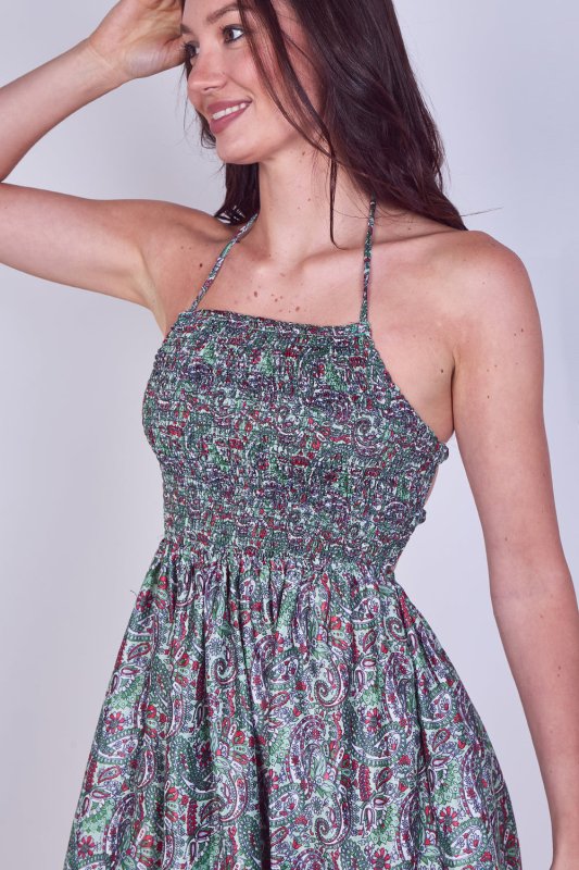 Boho Paisley Halterneck Maxi Dress - Dresses - British D'sire