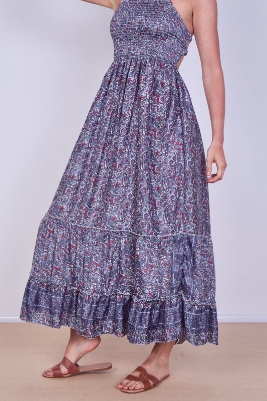 Boho Paisley Halterneck Maxi Dress - Dresses - British D'sire